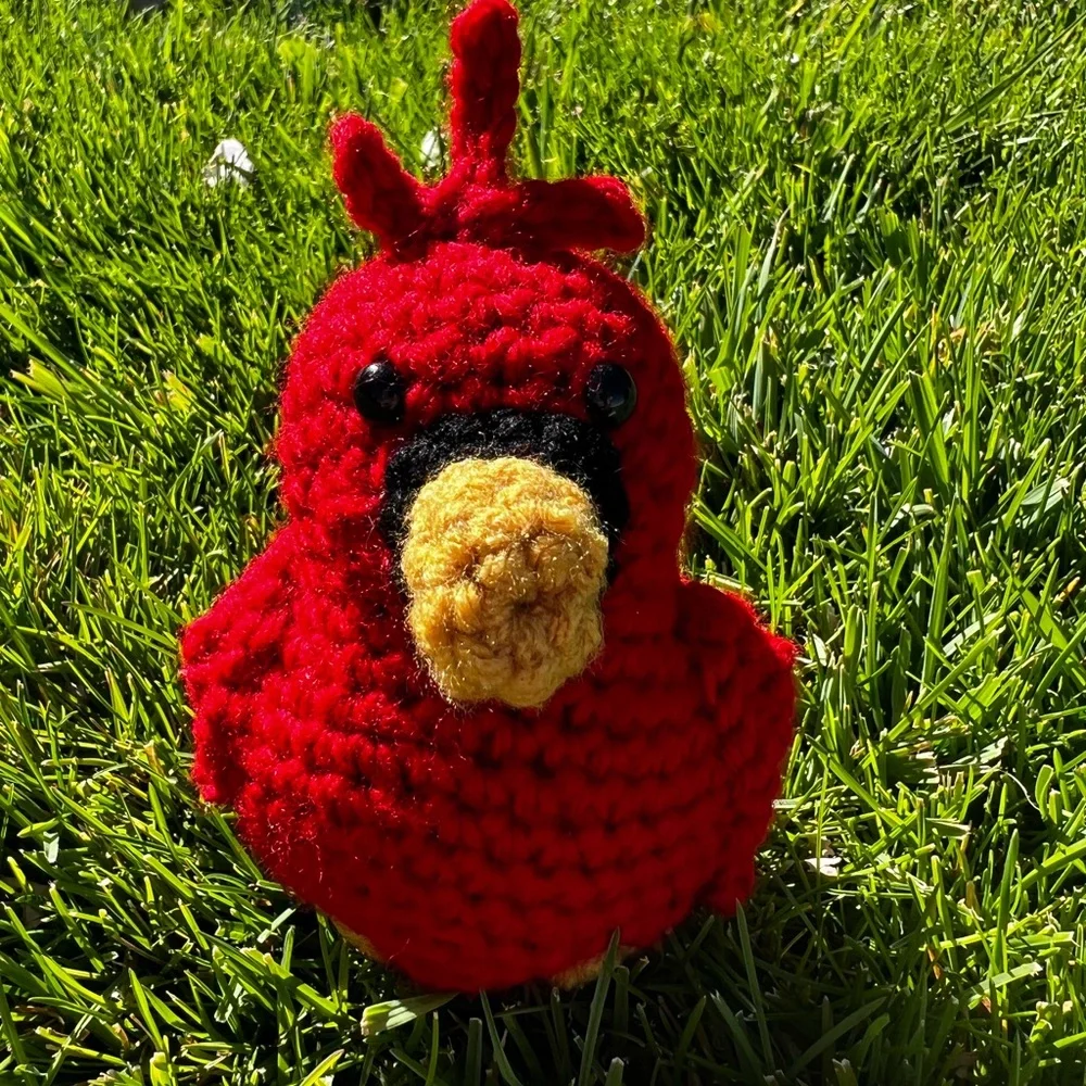 Hand Crocheted Ruby the Cardinal Stuffed Animal Plushie! - Picture 8 of 11